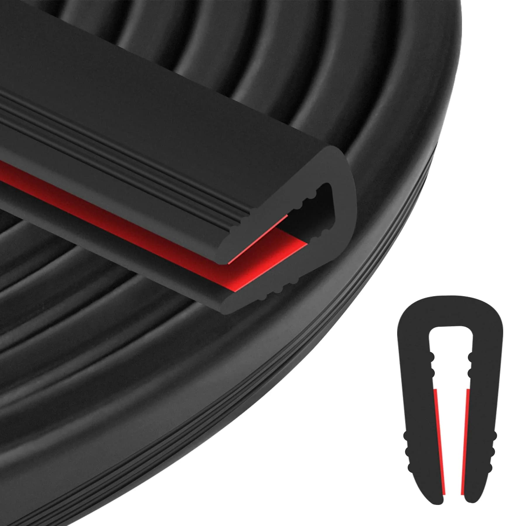 ToLanbbt Rubber Edge Trim U Channel 1/4" x 10Ft | Self-Adhesive Metal Edge Protector for Car & Furniture - main product image