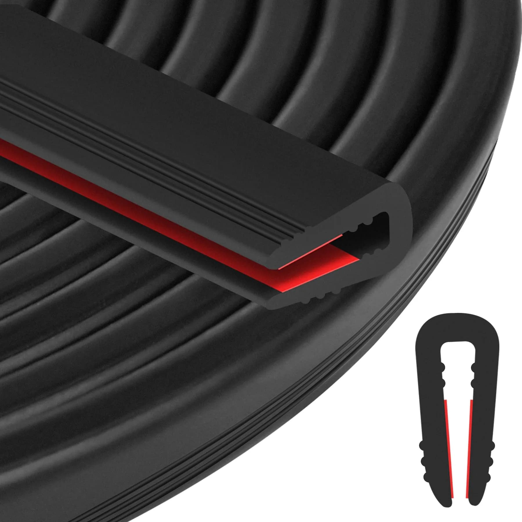 ToLanbbt Rubber Edge Trim U Channel 1/4" x 10Ft | Self-Adhesive Metal Edge Protector for Car & Furniture — Black / 1/8" x 20'L