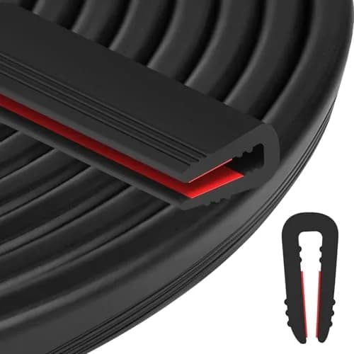 ToLanbbt EPDM Rubber Edge Trim U Channel 3.2mm (1/8") x 6.1m (20Ft) Black | Self-Adhesive Weather Seal for Cars, Metal, Glass thumbnail 1