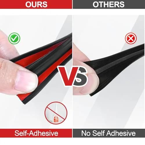 ToLanbbt Black EPDM Rubber Edge Trim 6.4mm (1/4") x 20ft | Self-Adhesive U Channel Seal for Cars & Metal Edges thumbnail 5