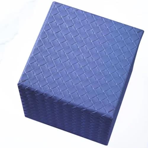 SUNYUROU Blue Square Tissue Box Cover | Modern PU Fabric & Wood Holder for Bathroom Countertop thumbnail 10