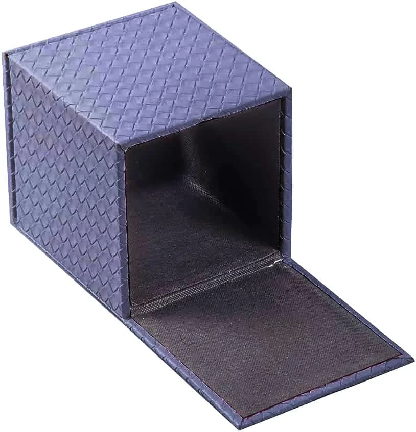 SUNYUROU Blue Square Tissue Box Cover | Modern PU Fabric & Wood Holder for Bathroom Countertop thumbnail 2