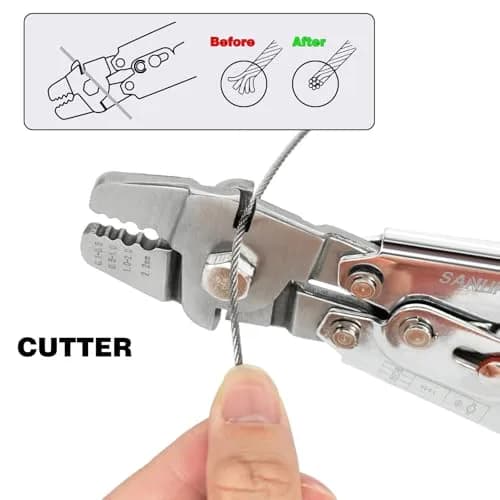 Sanuke Wire Rope Crimping Tool Kit with 150Pcs Crimp Sleeves & 10 Thimbles | Heavy Duty Stainless Steel Swager thumbnail 7