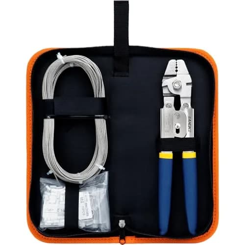 Sanuke Wire Rope Crimping Tool Kit with 150Pcs Crimp Sleeves & 10 Thimbles | Heavy Duty Stainless Steel Swager thumbnail 9