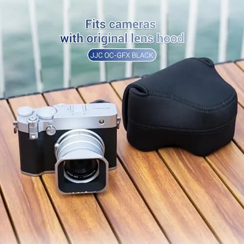 JJC Soft Neoprene Camera Case Pouch for Fujifilm GFX100RF with Original Lens Hood | Water-Resistant Protective Storage thumbnail 5