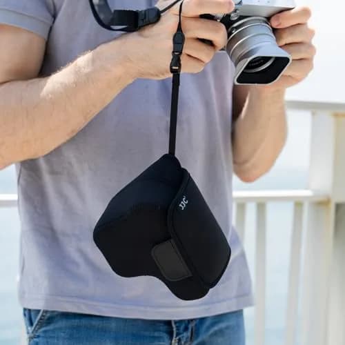 JJC Soft Neoprene Camera Case Pouch for Fujifilm GFX100RF with Original Lens Hood | Water-Resistant Protective Storage thumbnail 8