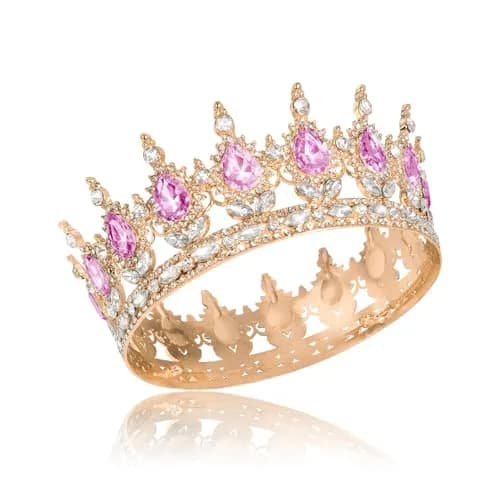 Onedor Queen Crown Tiara for Women, 4.9 inch Diameter | Sparkling Rhinestone Birthday Crown thumbnail 6