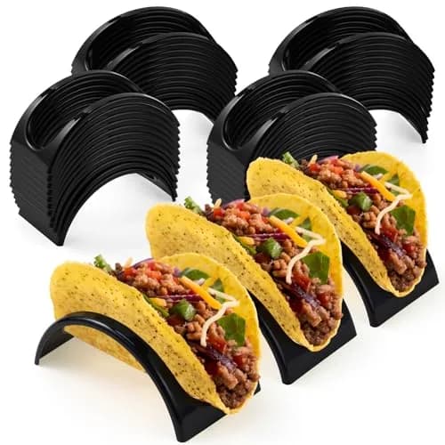 Baderke Black 48 pcs ITEM_STAND | Space-Saving Taco & Sandwich Holder (70-120 chars) thumbnail 1