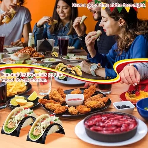 Baderke Black 48 pcs ITEM_STAND | Space-Saving Taco & Sandwich Holder (70-120 chars) thumbnail 5