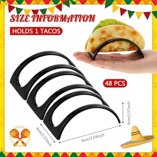 Baderke Black 48 pcs ITEM_STAND | Space-Saving Taco & Sandwich Holder (70-120 chars) thumbnail 2