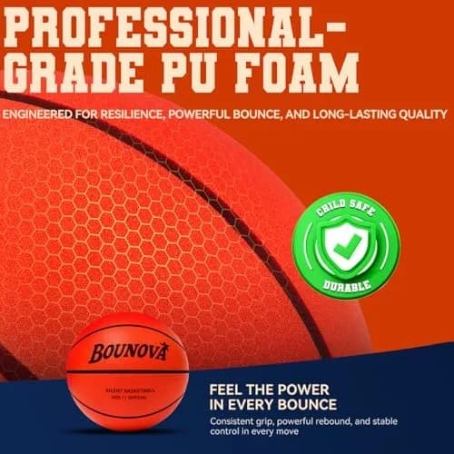 BOUNOVA Silent Basketball Size 7 (29.5") | Official Feel, Indoor Practice Ball thumbnail 5