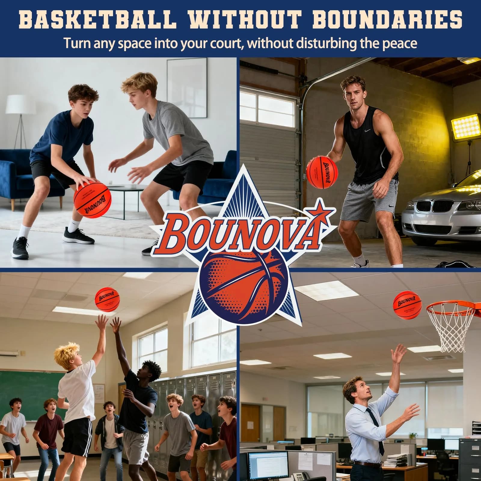 BOUNOVA Silent Basketball Size 7 (29.5") | Official Feel, Indoor Practice Ball - view 7