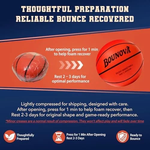BOUNOVA Silent Basketball Size 7 (29.5") | Official Feel, Indoor Practice Ball thumbnail 8