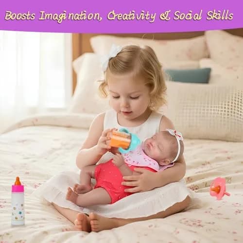 CARANOVO Baby Doll Accessories Set, 6 Pcs Feeding & Caring Kit | Realistic Role Play for 3+ Kids thumbnail 4