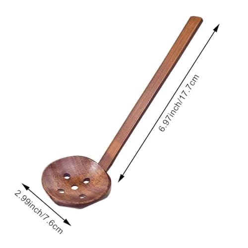 Auswalar Japanese Soup Spoons Wooden Ramen Spoons with Long Handle, 21cm (8.27 in) - Set of 4 thumbnail 2