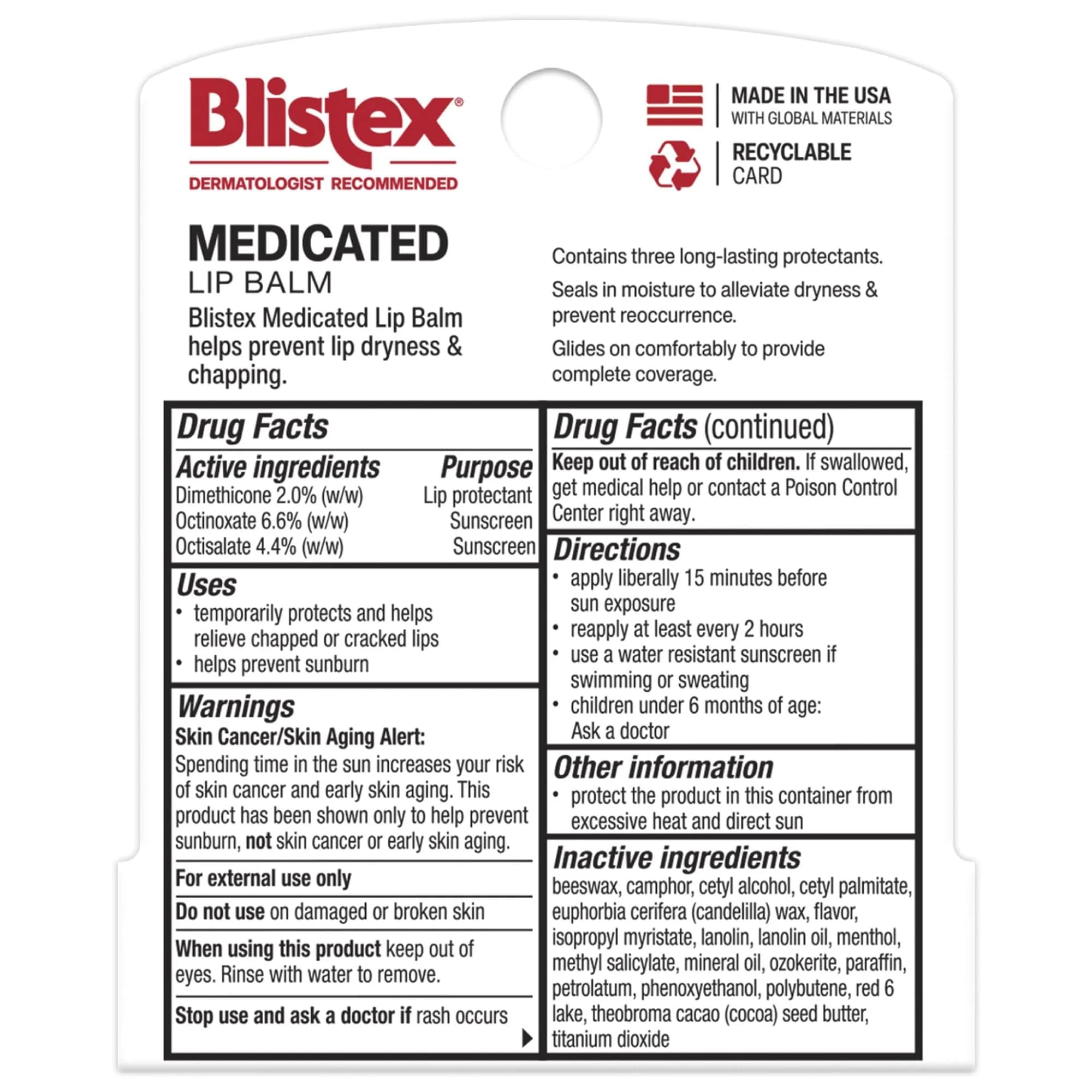 Blistex Medicated Lip Balm SPF 15, 0.15 oz Tubes | 24 Hr Moisture, Pack of 12 - view 5