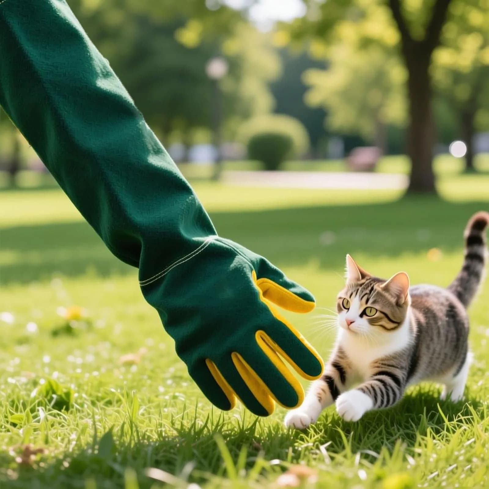 PeSandy Animal Handling Gloves 60 cm (23.6 in) | Bite & Scratch Resistant Cowhide with Cotton Lining - view 7