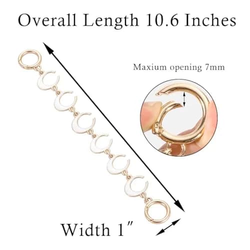COICOIC Gold Moon Phase Bag Chain Extender & Charm 27cm (10.6") | Designer-Inspired Elegance for Handbags thumbnail 2