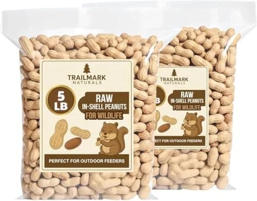 Trailmark Naturals Raw Peanuts for Squirrels & Birds | 2 Pack of 5 Lb Bags (10 Pounds) | Grown in The USA thumbnail 1