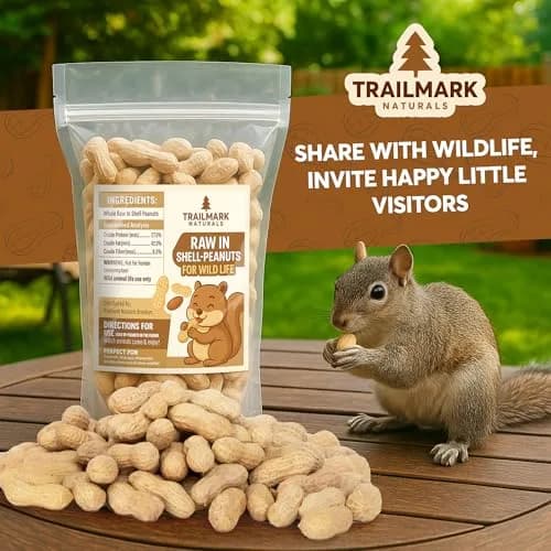Trailmark Naturals Raw Peanuts for Squirrels & Birds | 2 Pack of 5 Lb Bags (10 Pounds) | Grown in The USA thumbnail 2