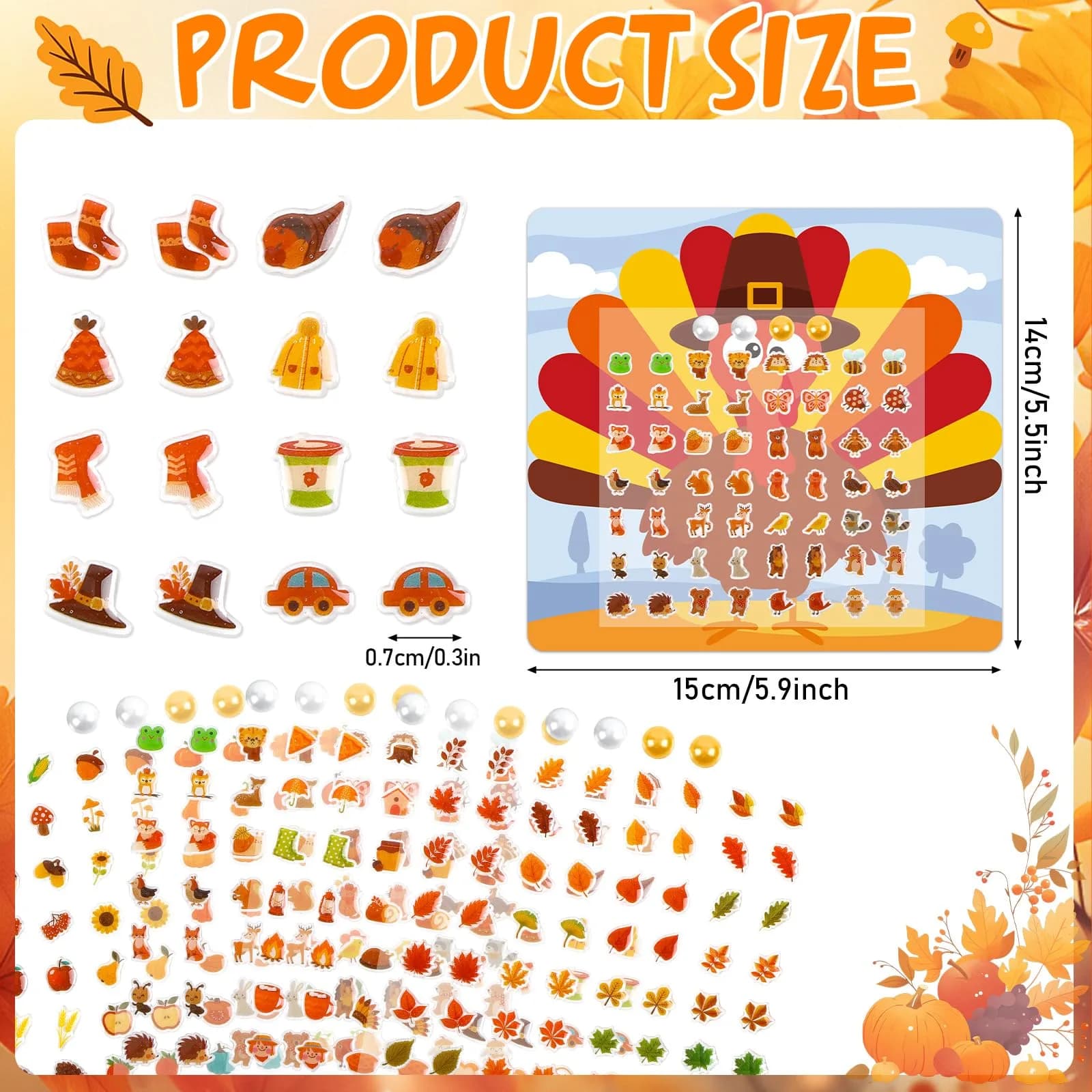 AUGSUN Christmas Stick-on Earrings 240 Pcs | Festive Designs for Parties & Gifts - view 3