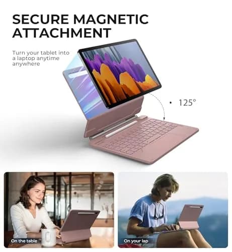 Dexnor Keyboard Case for Samsung Galaxy Tab S10 Lite/S10 FE/S9 FE 10.9"/S9 11" | Magnetic Floating Stand & Multi-Touch Trackpad thumbnail 4