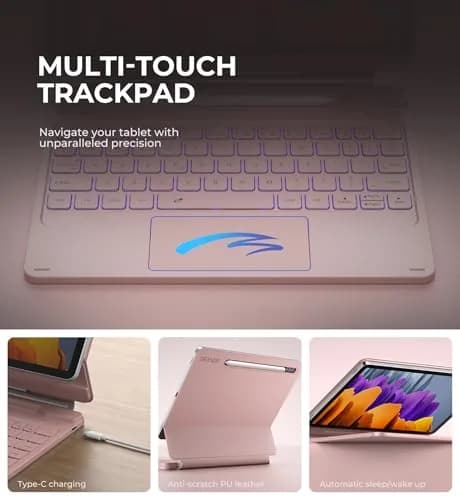 Dexnor Keyboard Case for Samsung Galaxy Tab S10 Lite/S10 FE/S9 FE 10.9"/S9 11" | Magnetic Floating Stand & Multi-Touch Trackpad thumbnail 6