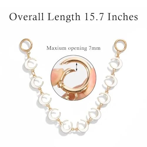 COICOIC 15.7 Inch Bag Chain Charm with C Phase Details, Gold Purse Chain for Coach Bags | Stylish Accessory thumbnail 2