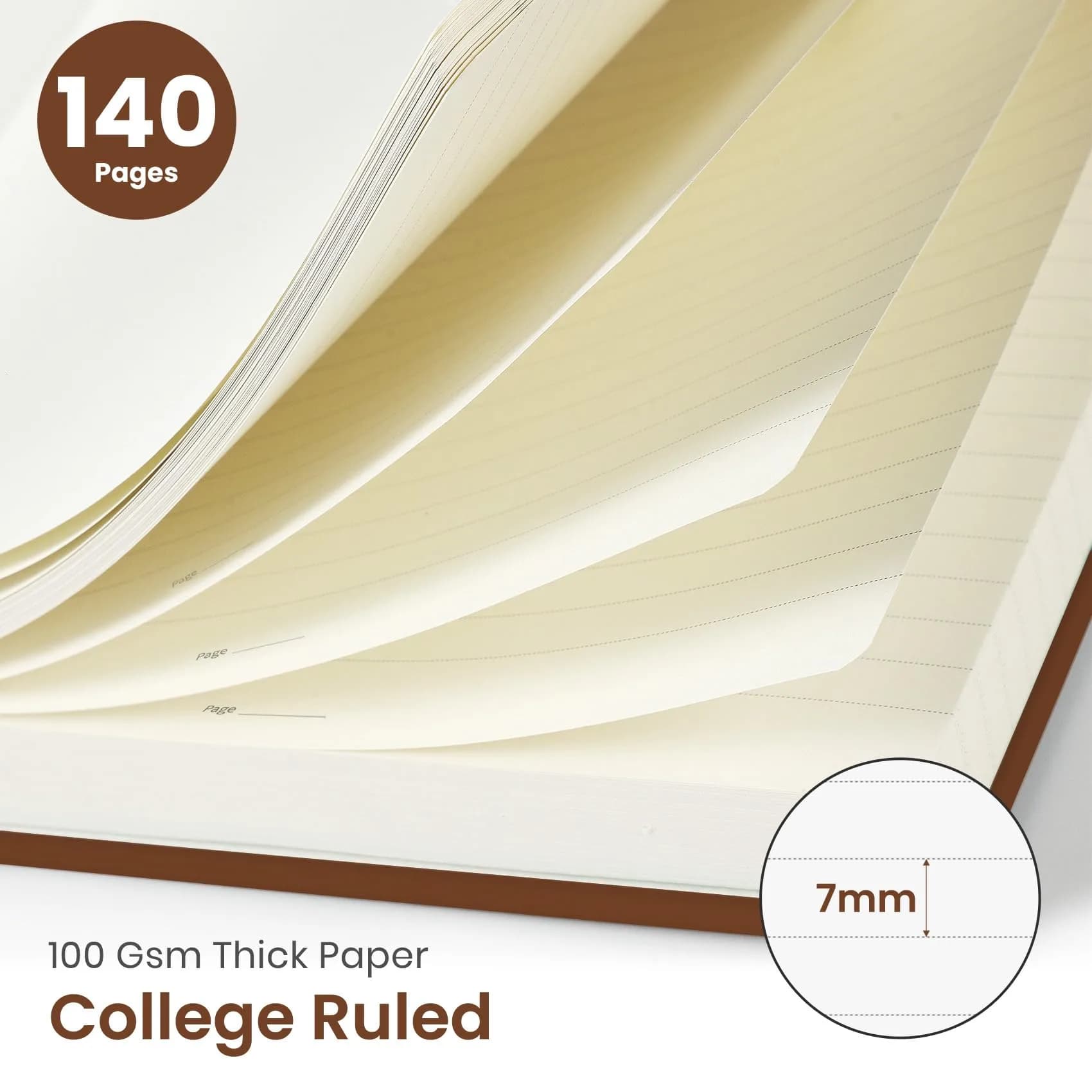 Taja Lined Spiral Journal Notebook 140 Pages A5 (14.5cm x 20cm) | College Ruled Hardcover for Work & Note Taking - view 2