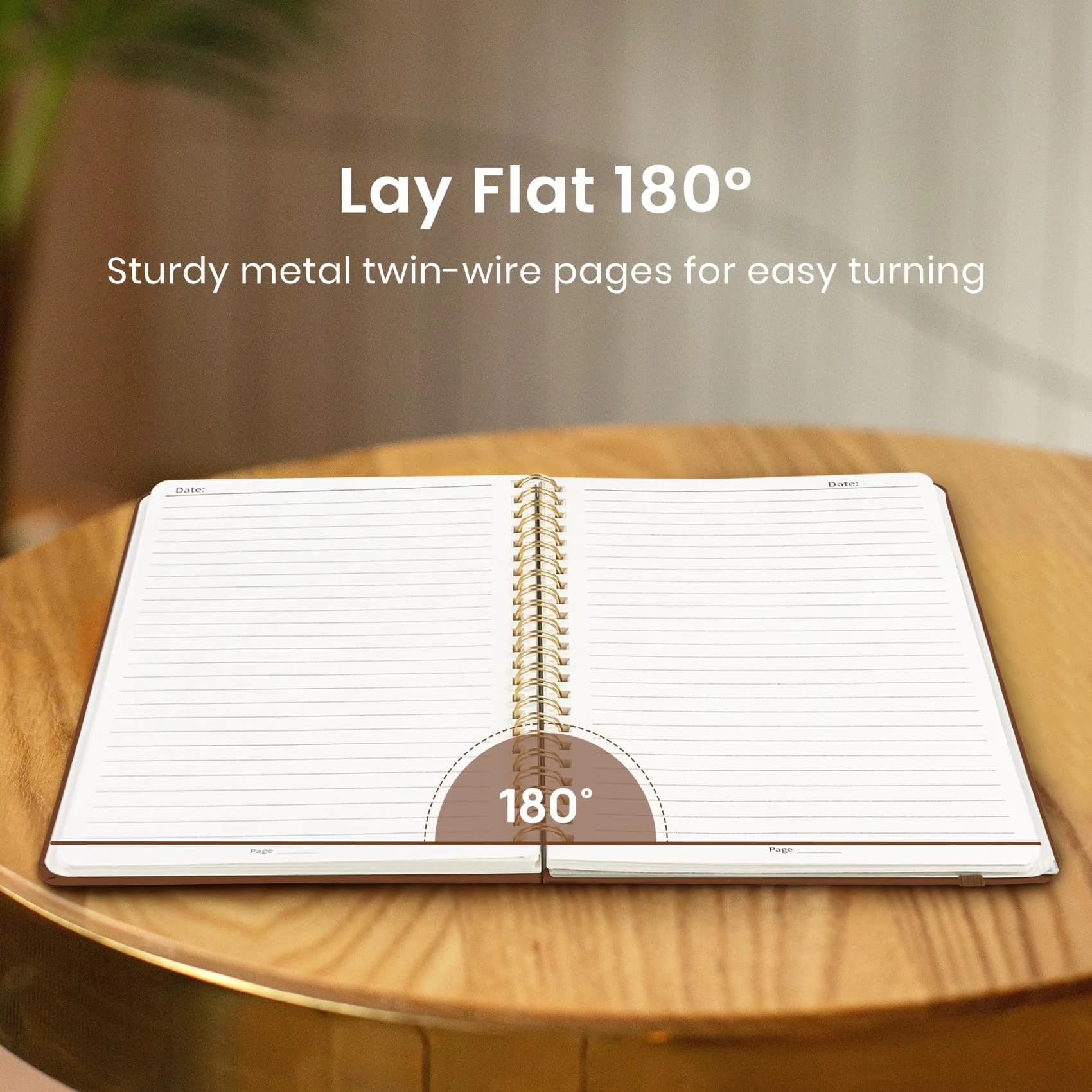 Taja Lined Spiral Journal Notebook 140 Pages A5 (14.5cm x 20cm) | College Ruled Hardcover for Work & Note Taking - view 4