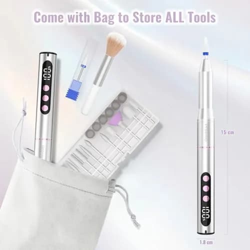 Denabuty Cordless Electric Nail Drill 35000RPM | Professional Manicure & Pedicure Kit with LCD Display thumbnail 7
