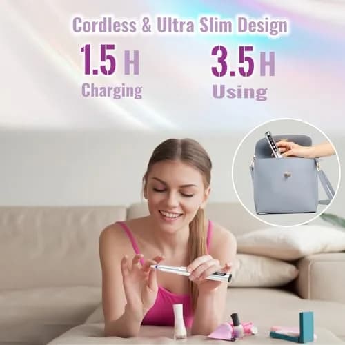 Denabuty Cordless Electric Nail Drill 35000RPM | Professional Manicure & Pedicure Kit with LCD Display thumbnail 3