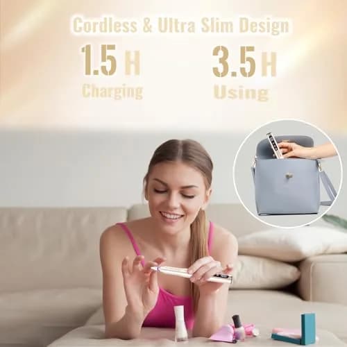 Denabuty Cordless Electric Nail Drill 35000RPM | Portable Manicure & Pedicure Kit with LCD Display thumbnail 3