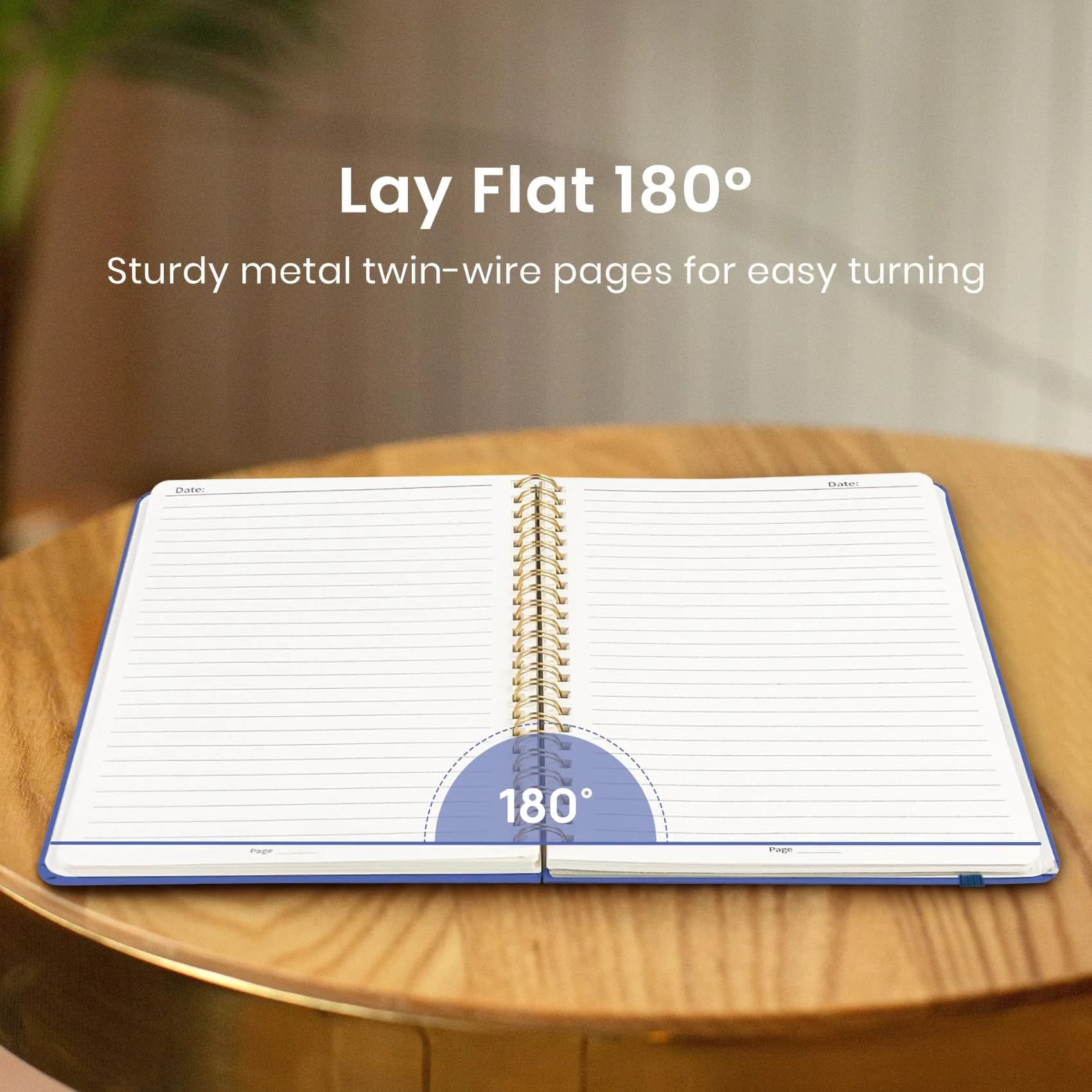 Taja Lined Spiral Journal Notebook for Women & Men, 140 Pages, College Ruled Hardcover Notebook for Work & Note Taking, Journals for Writing, A5 (5.7" x 7.9") – Royal Blue - view 4