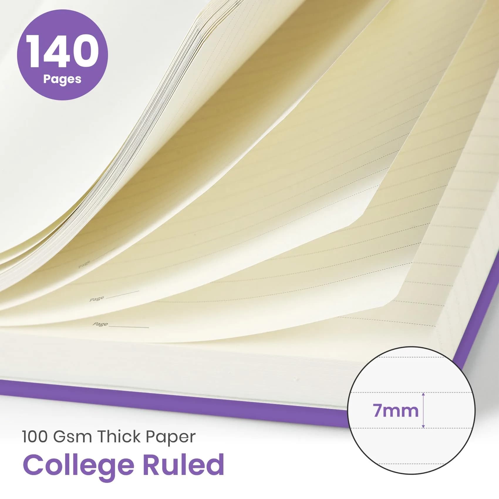 Taja Lined Spiral Journal Notebook A5 (5.7" x 7.9") | College Ruled Hardcover Notebook for Work & Note Taking - view 2