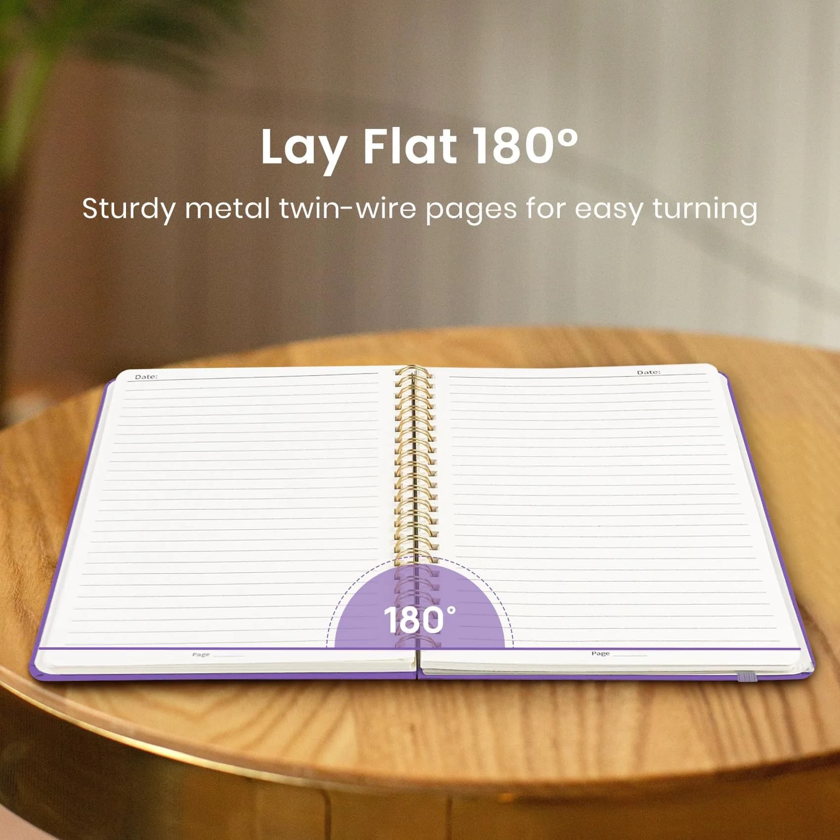Taja Lined Spiral Journal Notebook A5 (5.7" x 7.9") | College Ruled Hardcover Notebook for Work & Note Taking - view 4