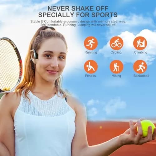 Aamft Bone Conduction Headphones - Bluetooth 6.0 Open Ear Headphones, Comfort Fit Wireless Headphones with Mic, 10hrs Playtime, IPX6 Sweatproof, Lightweight,Premium Loud Sound for Running,Sport,Travel thumbnail 6