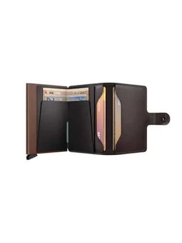 SECRID MiniWallet Original Chocolate Leather RFID Card Case | 6.5cm (2.56in) x 10.2cm (4.02in) x 2.1cm (0.83in) thumbnail 3