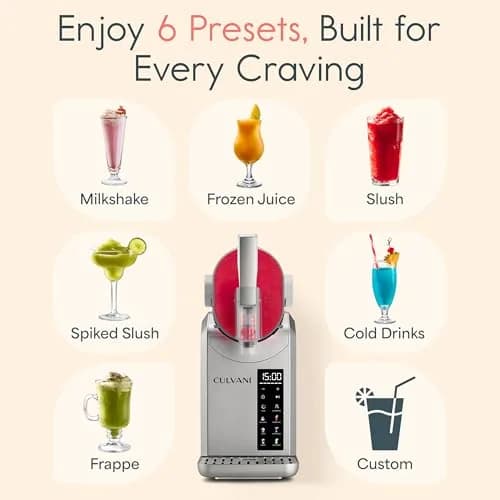 Culvani Chillux Slushie Machine for Home | Self-Cleaning, 6 Preset Modes, 68oz Capacity thumbnail 6