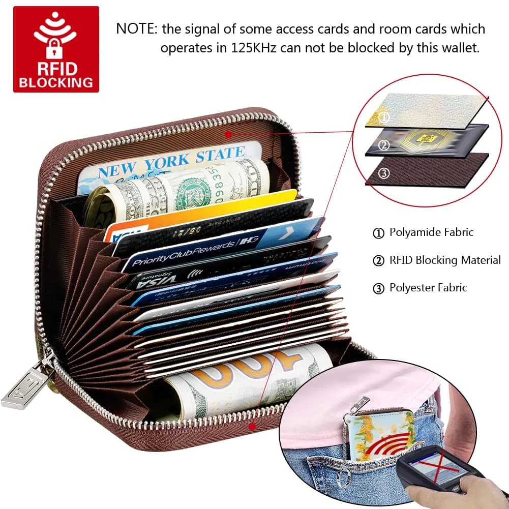 FurArt RFID Blocking Zipper Wallet for Women with Keychain | 11 cm (4.3 in) x 8 cm (3 in) x 2 cm (0.8 in) - view 5
