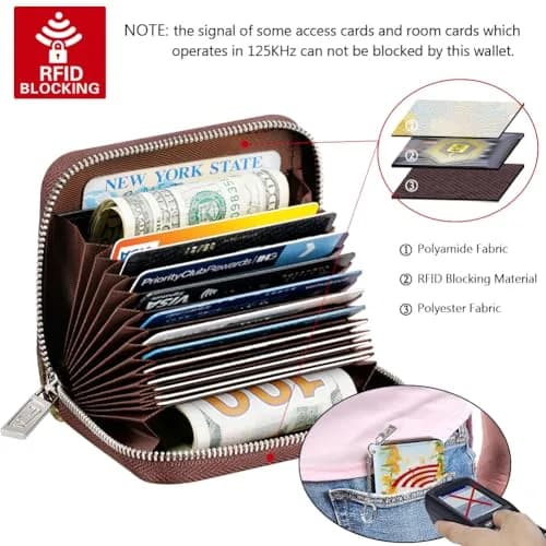 FurArt RFID Blocking Zipper Wallet for Women with Keychain | 11 cm (4.3 in) x 8 cm (3 in) x 2 cm (0.8 in) thumbnail 5