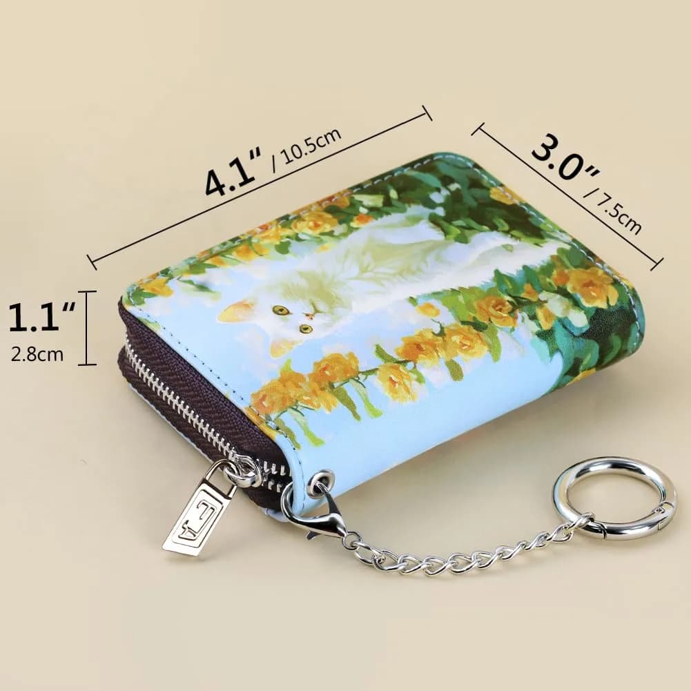 FurArt RFID Blocking Zipper Wallet for Women with Keychain | 11 cm (4.3 in) x 8 cm (3 in) x 2 cm (0.8 in) - view 6