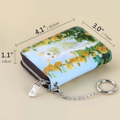FurArt RFID Blocking Zipper Wallet for Women with Keychain | 11 cm (4.3 in) x 8 cm (3 in) x 2 cm (0.8 in) thumbnail 6