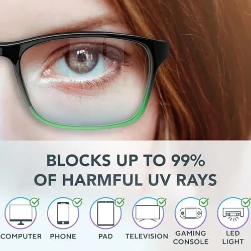 Benicci Blue Light Blocking Glasses for Men & Women | TR90 Plastic Frame, Clear Lenses | Unisex, Lightweight, Includes Case thumbnail 2
