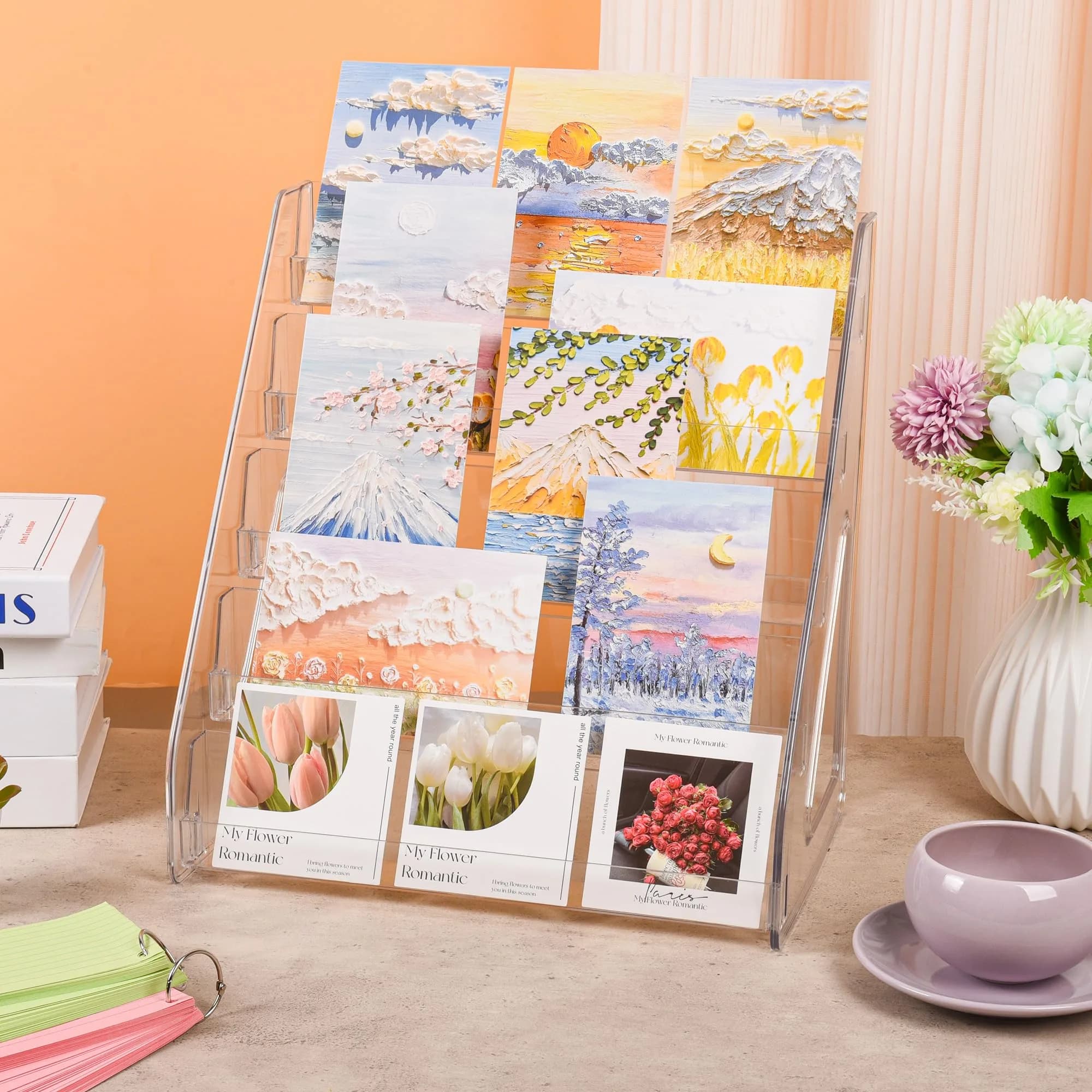 CELSOL Clear Acrylic 5 Tier Card Display Stand 2 Pack | Holds 100 Cards Total (50 per stand) - view 4