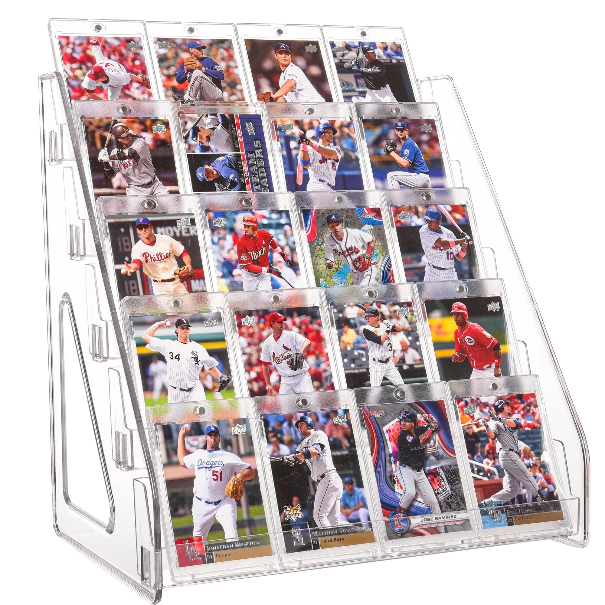CELSOL Elevated 5 Tier Clear Acrylic Card Display Stand | 35.2 cm (13.1 in) Height, 23.8 cm (12.6 in) Width - main product image