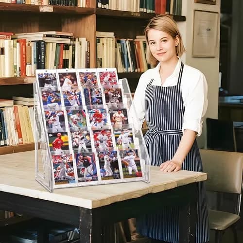 CELSOL Elevated 5 Tier Clear Acrylic Card Display Stand | 35.2 cm (13.1 in) Height, 23.8 cm (12.6 in) Width thumbnail 5