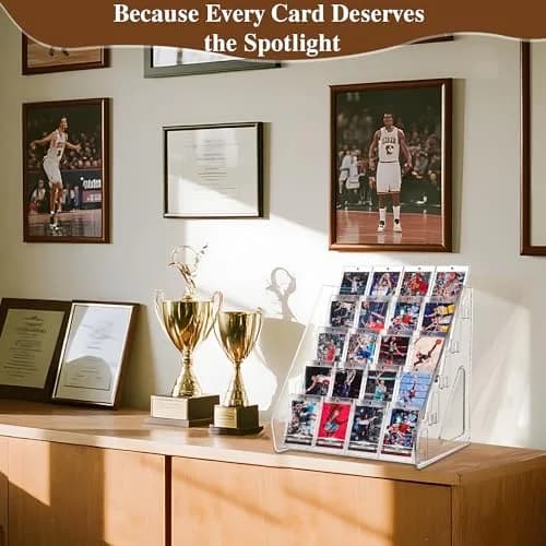 CELSOL Elevated 5 Tier Clear Acrylic Card Display Stand | 35.2 cm (13.1 in) Height, 23.8 cm (12.6 in) Width thumbnail 3
