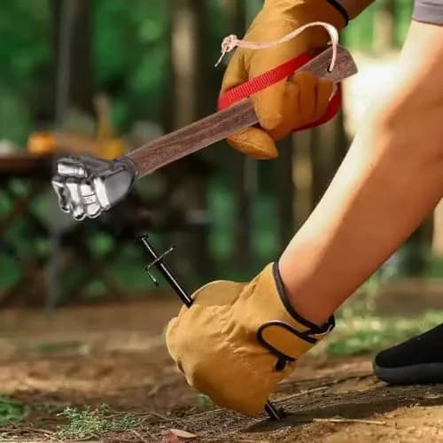 WOZWOZ Fist Hammer Tool 2 Lbs Stainless Steel & Wood | Heavy Duty Impact Tool thumbnail 5