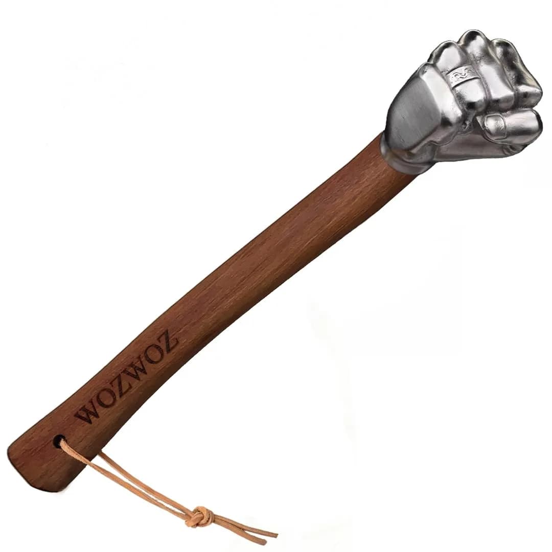 WOZWOZ Fist Hammer Tool 2 Lbs Stainless Steel & Wood | Heavy Duty Impact Tool